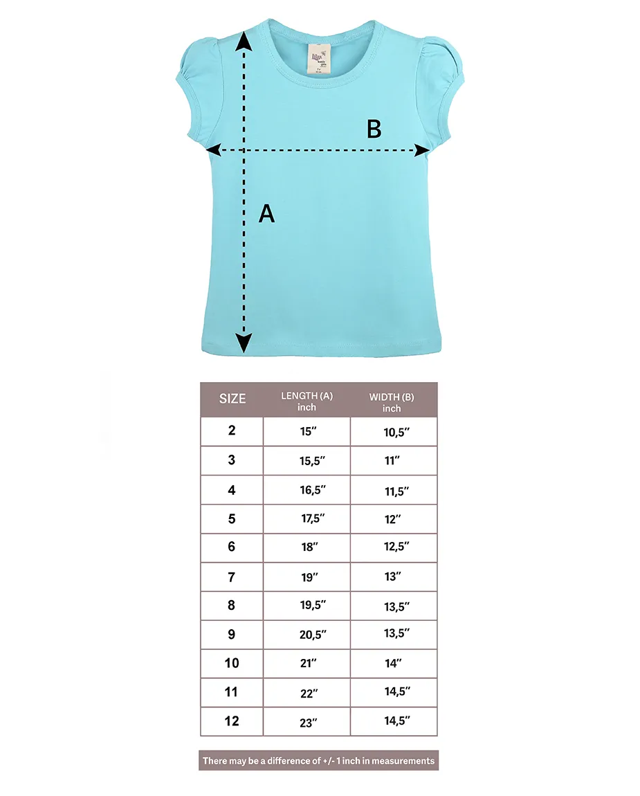 Big Girls Cotton Puff Sleeve Basic Crewneck T-Shirt
