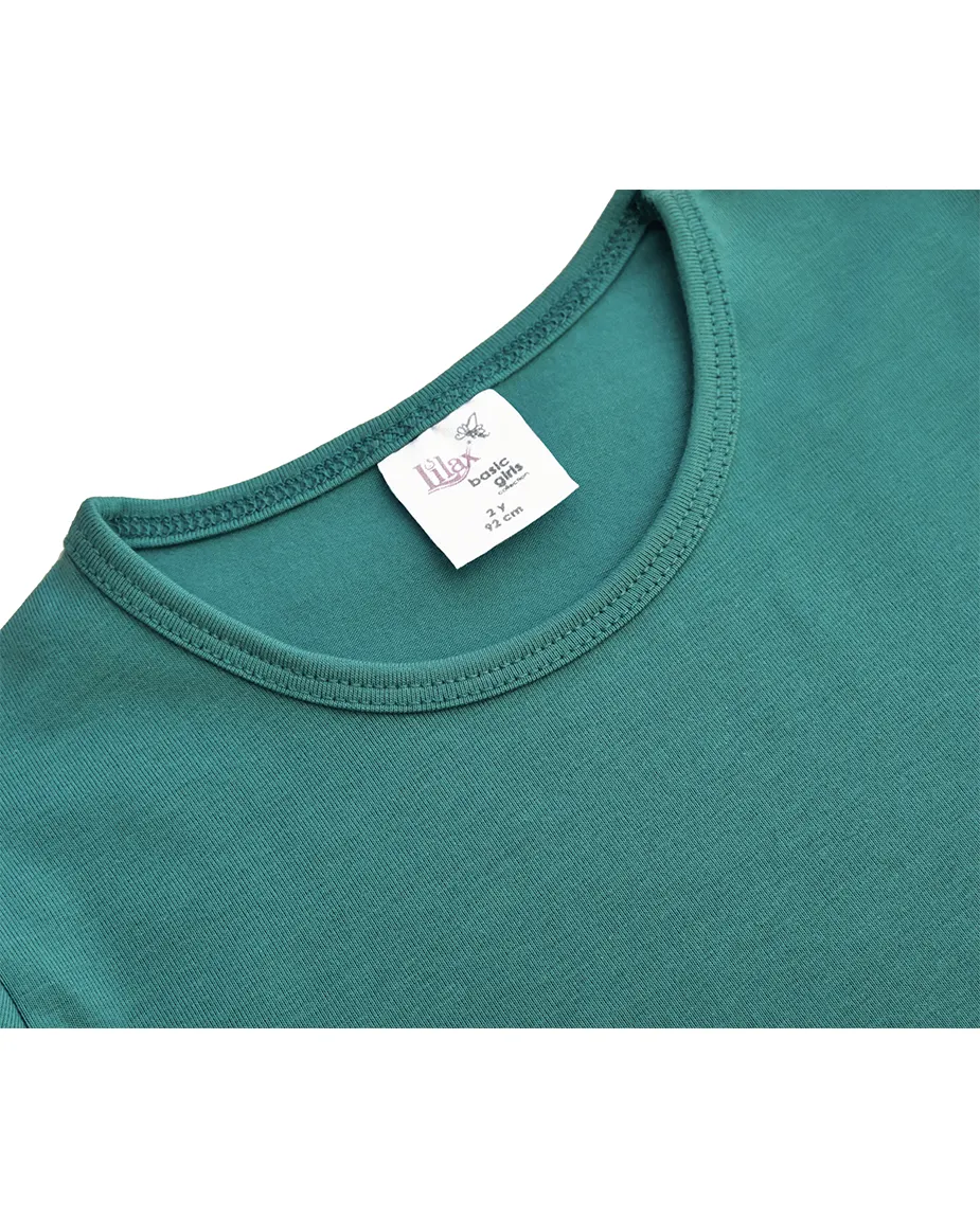 Big Girls Cotton Puff Sleeve Basic Crewneck T-Shirt