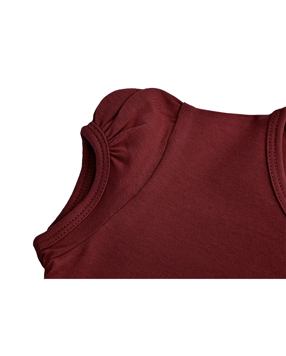 Big Girls Cotton Puff Sleeve Basic Crewneck T-Shirt