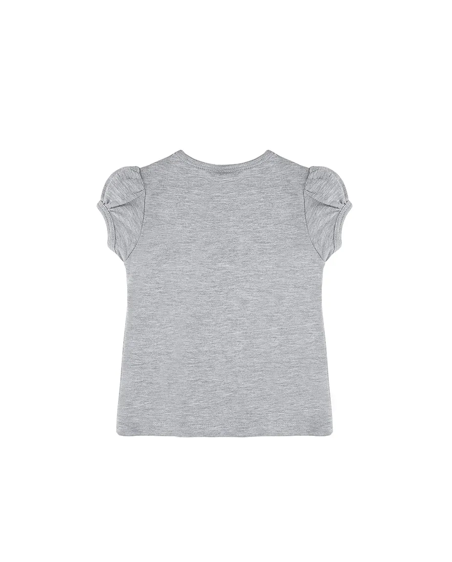 Big Girls Cotton Puff Sleeve Basic Crewneck T-Shirt
