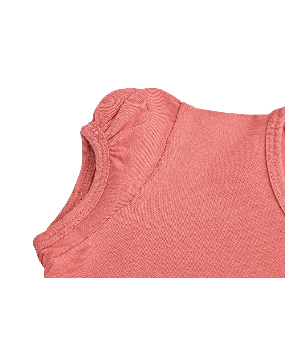 Big Girls Cotton Puff Sleeve Basic Crewneck T-Shirt