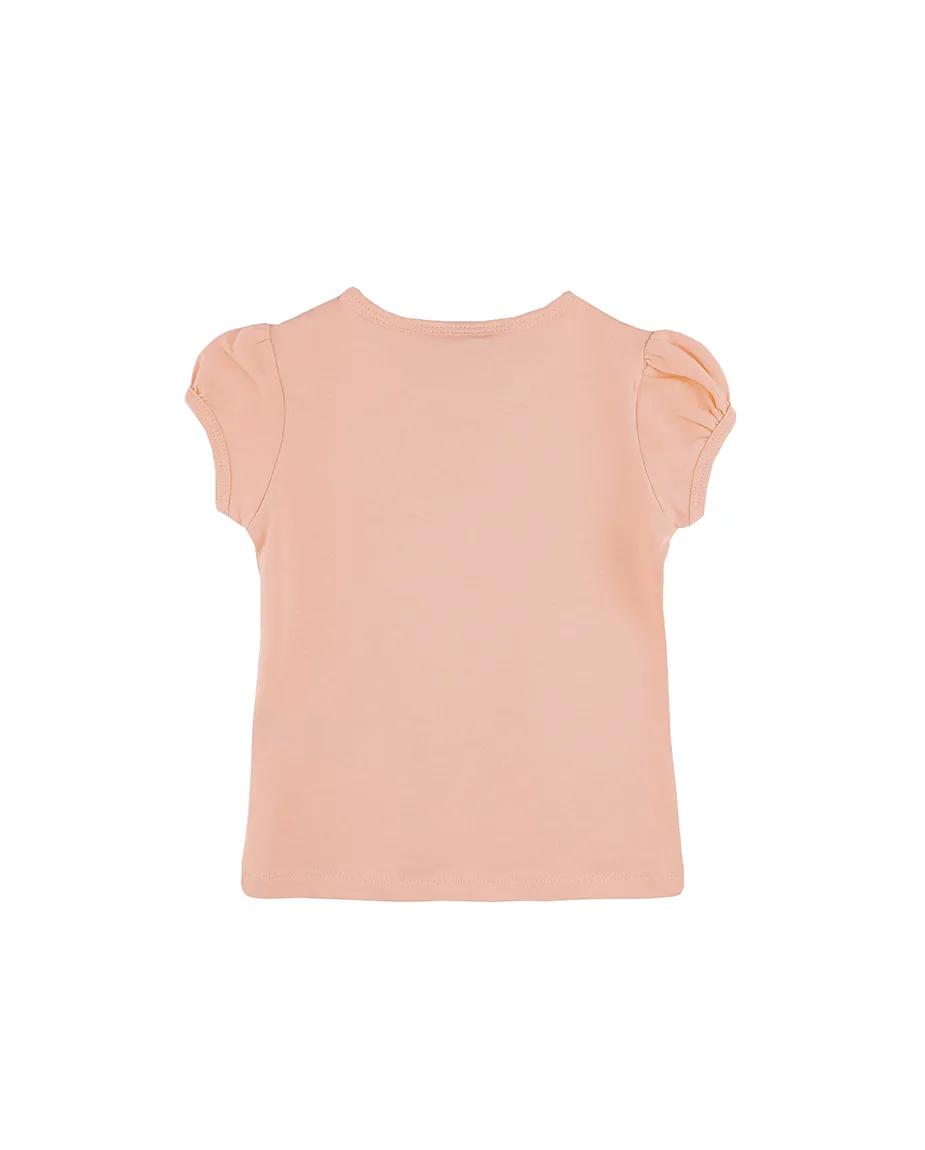 Big Girls Cotton Puff Sleeve Basic Crewneck T-Shirt