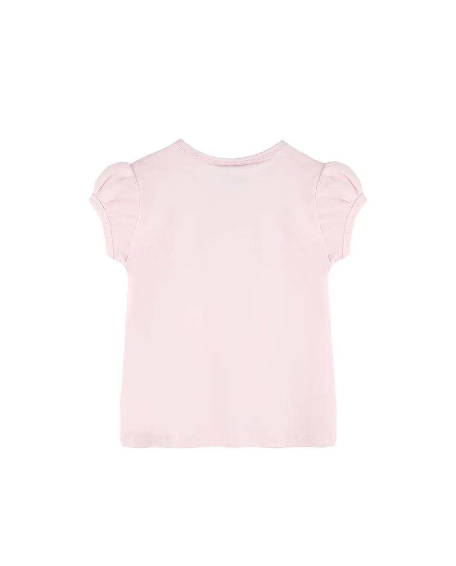 Big Girls Cotton Puff Sleeve Basic Crewneck T-Shirt