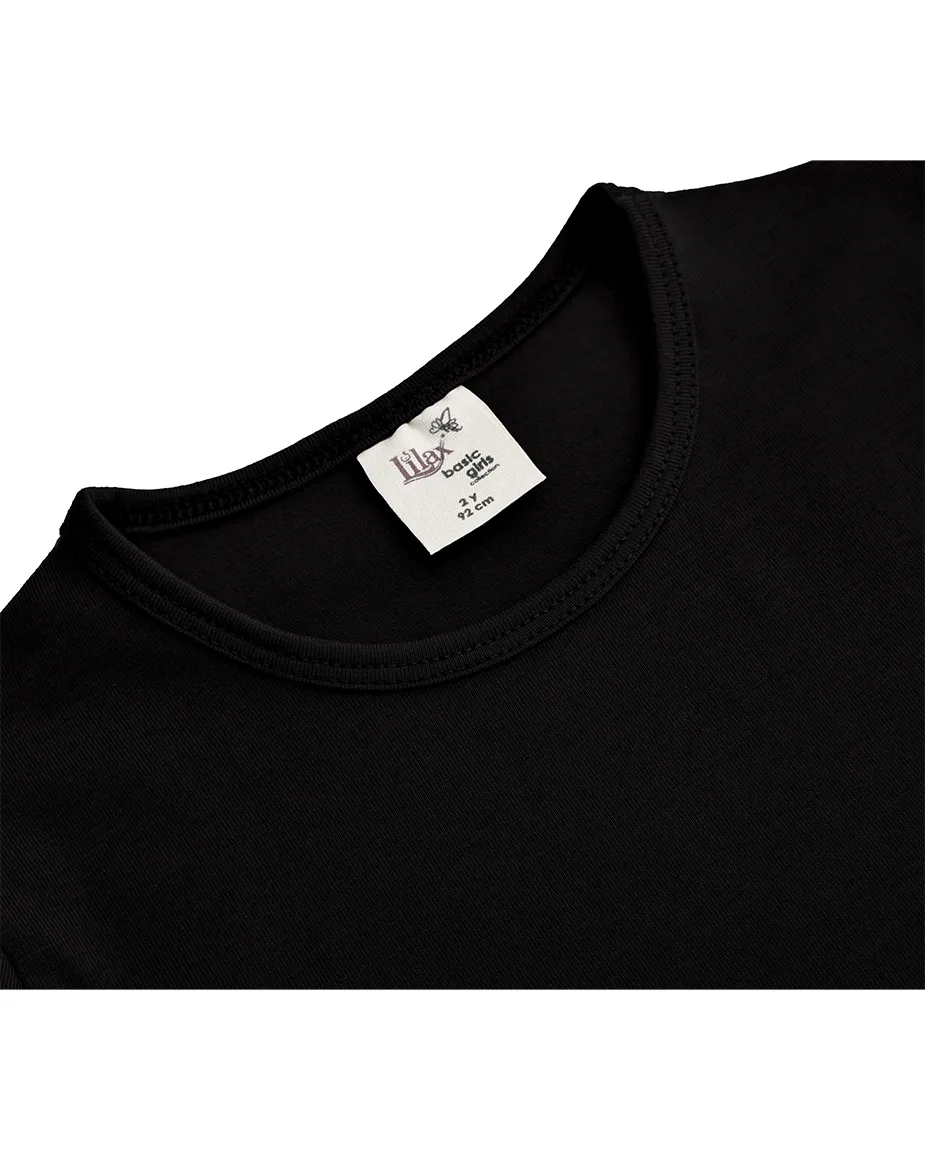 Big Girls Cotton Puff Sleeve Basic Crewneck T-Shirt