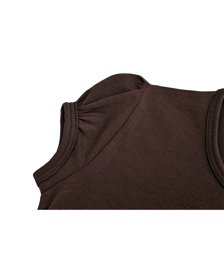 Big Girls Cotton Puff Sleeve Basic Crewneck T-Shirt