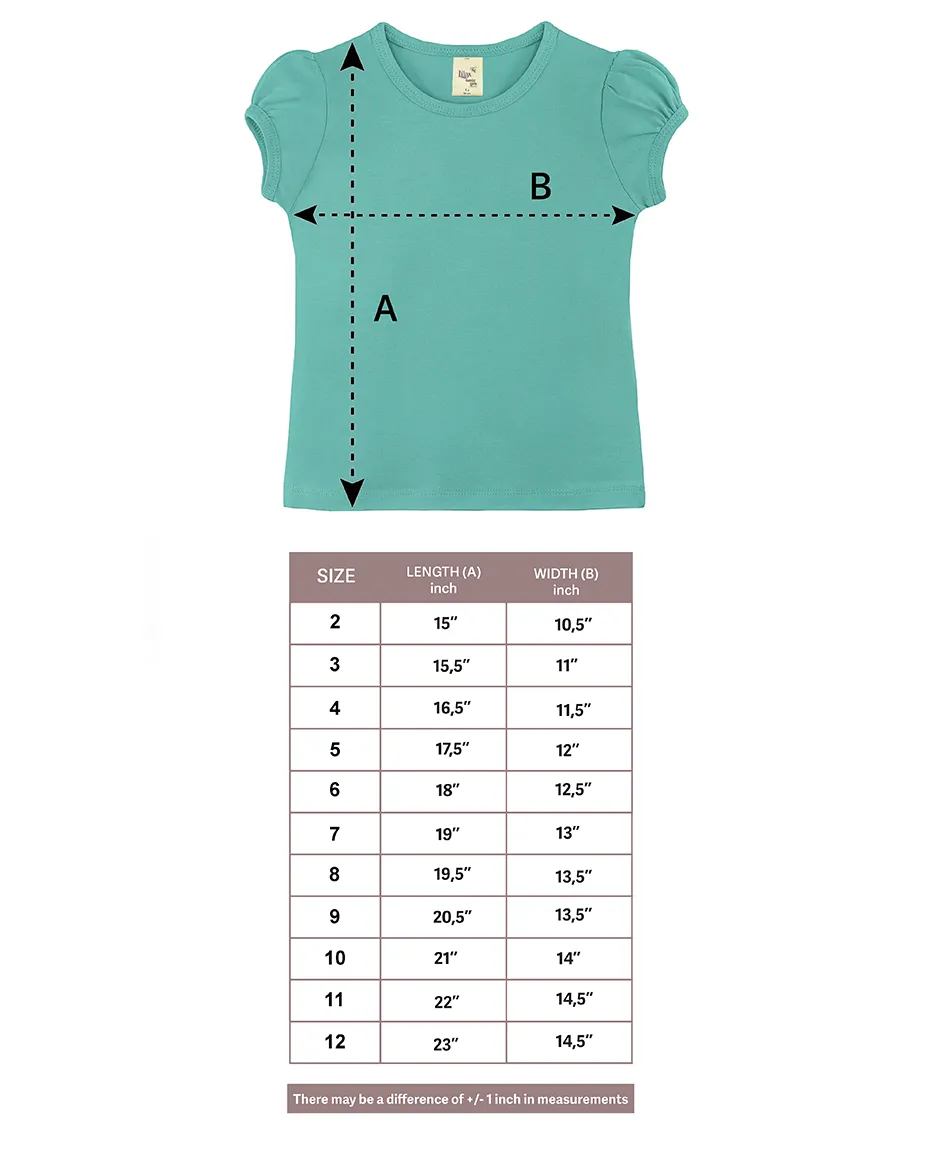 Big Girls Cotton Puff Sleeve Basic Crewneck T-Shirt
