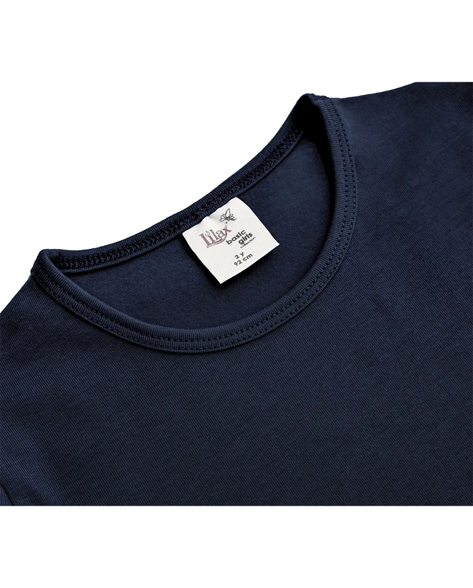 Big Girls Cotton Puff Sleeve Basic Crewneck T-Shirt
