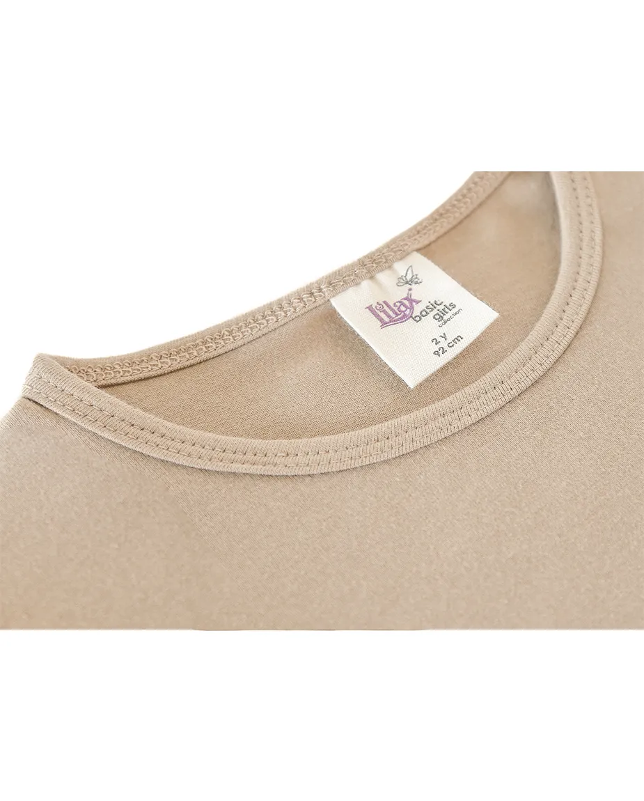 Big Girls Cotton Puff Sleeve Basic Crewneck T-Shirt