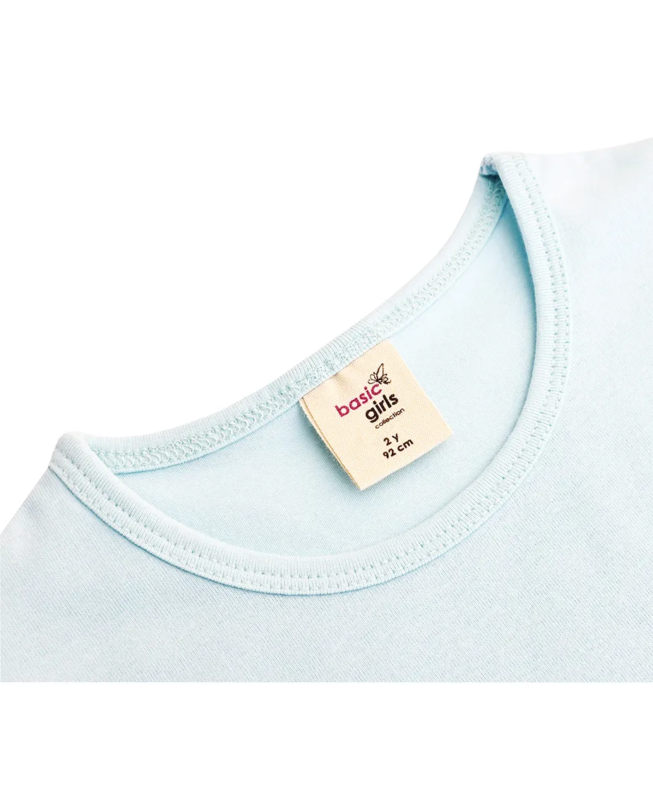 Big Girls Cotton Puff Sleeve Basic Crewneck T-Shirt