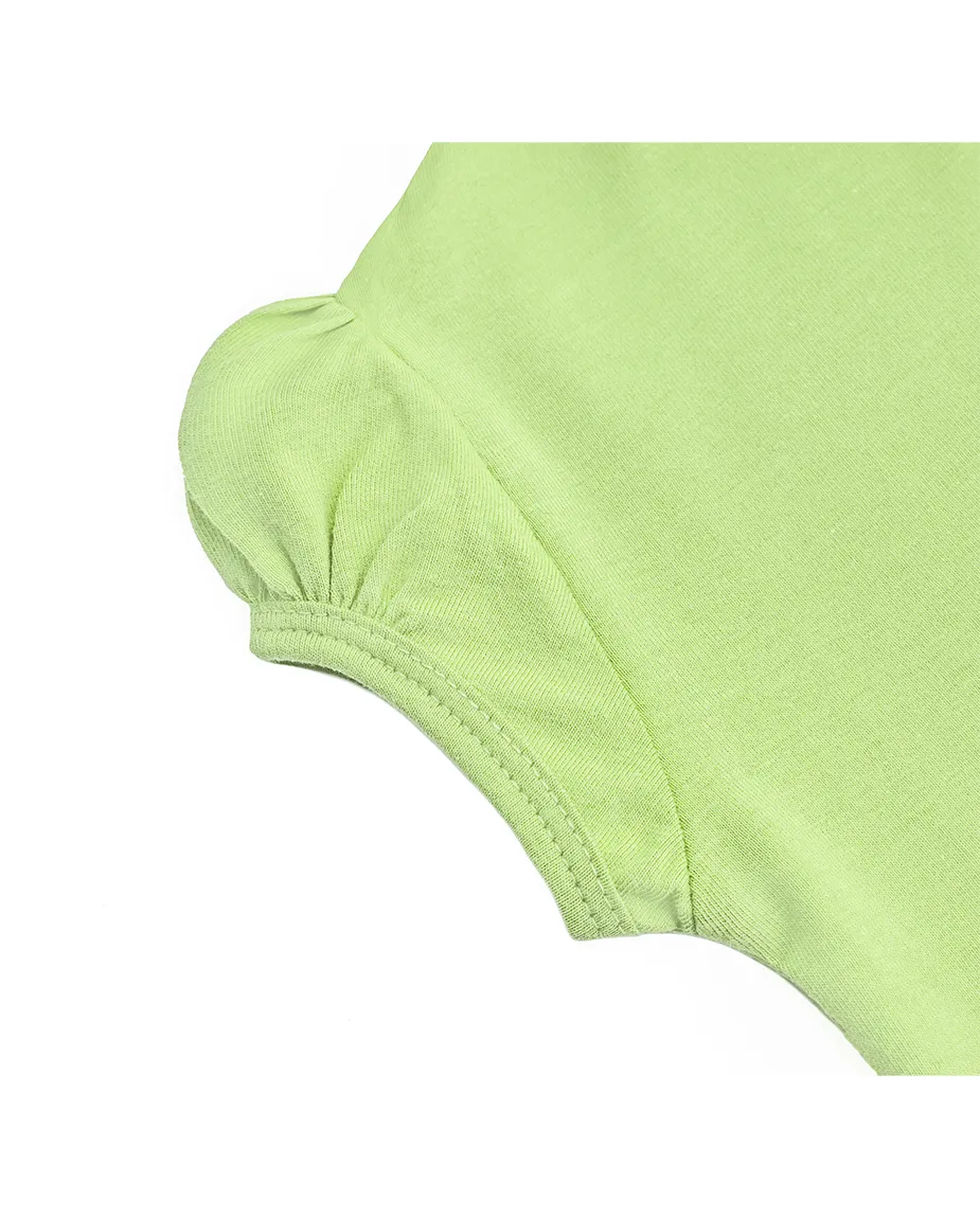 Big Girls Cotton Puff Sleeve Basic Crewneck T-Shirt