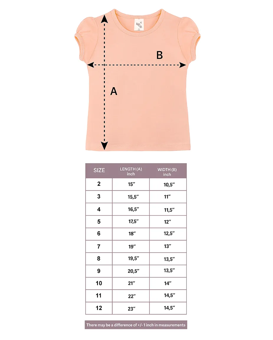 Big Girls Cotton Puff Sleeve Basic Crewneck T-Shirt