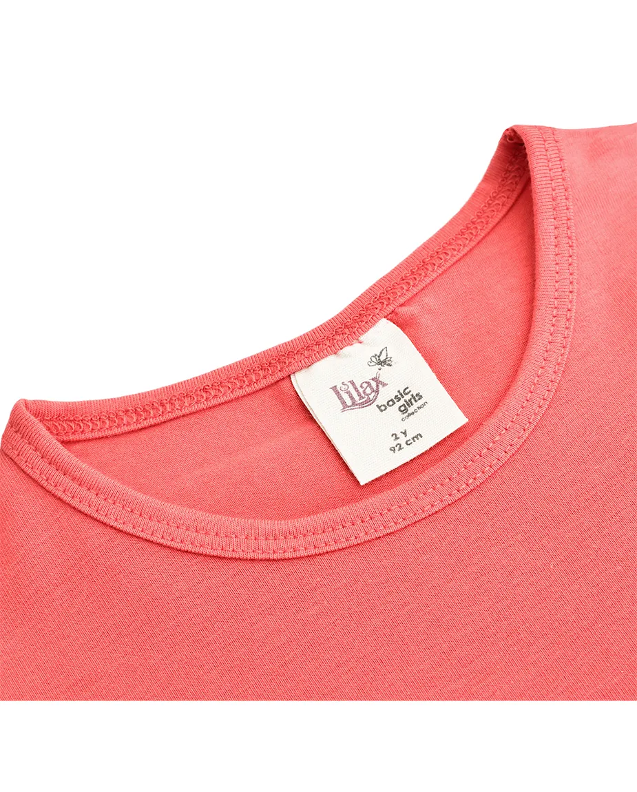Big Girls Cotton Puff Sleeve Basic Crewneck T-Shirt
