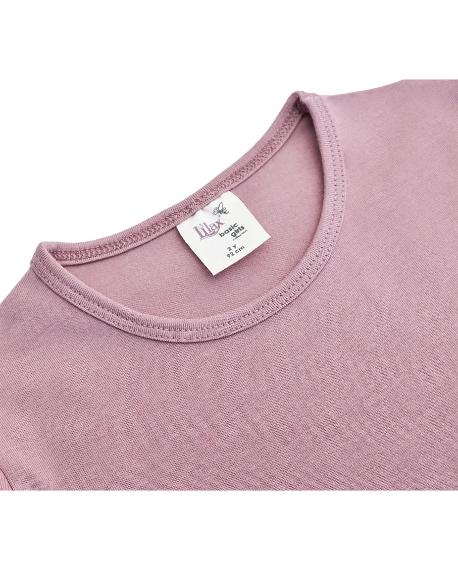 Big Girls Cotton Puff Sleeve Basic Crewneck T-Shirt