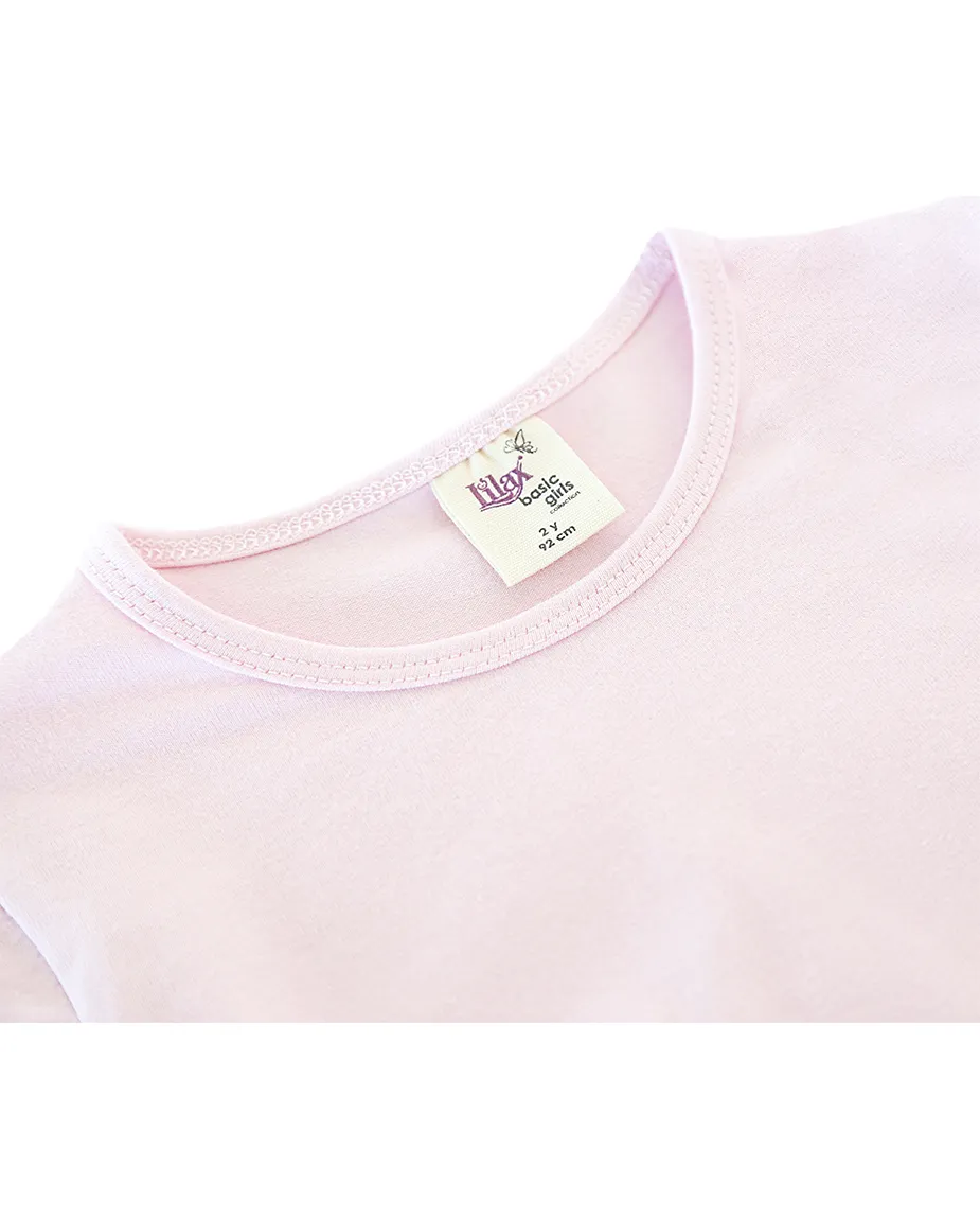 Big Girls Cotton Puff Sleeve Basic Crewneck T-Shirt