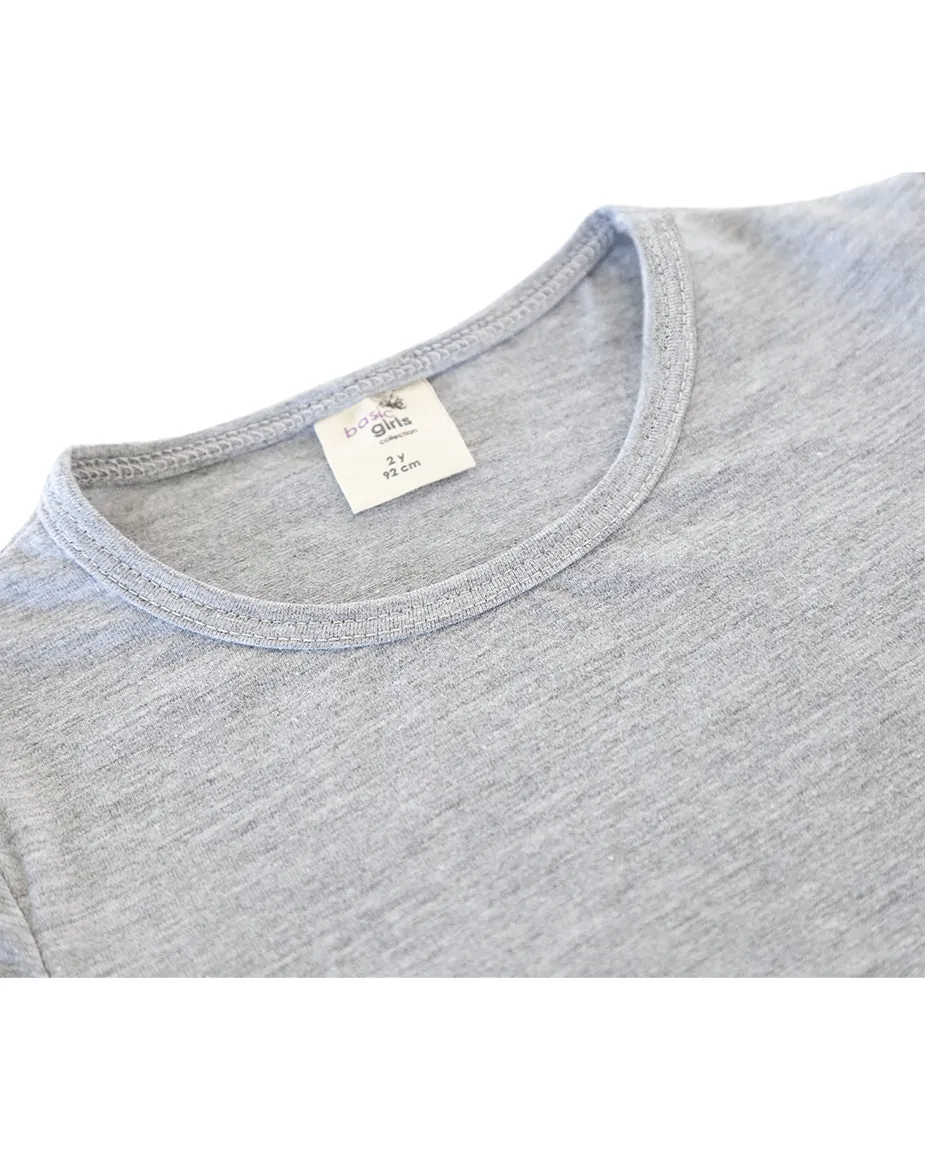 Big Girls Cotton Puff Sleeve Basic Crewneck T-Shirt
