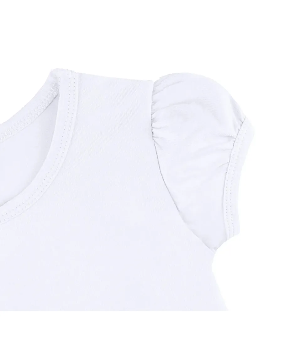 Big Girls Cotton Puff Sleeve Basic Crewneck T-Shirt