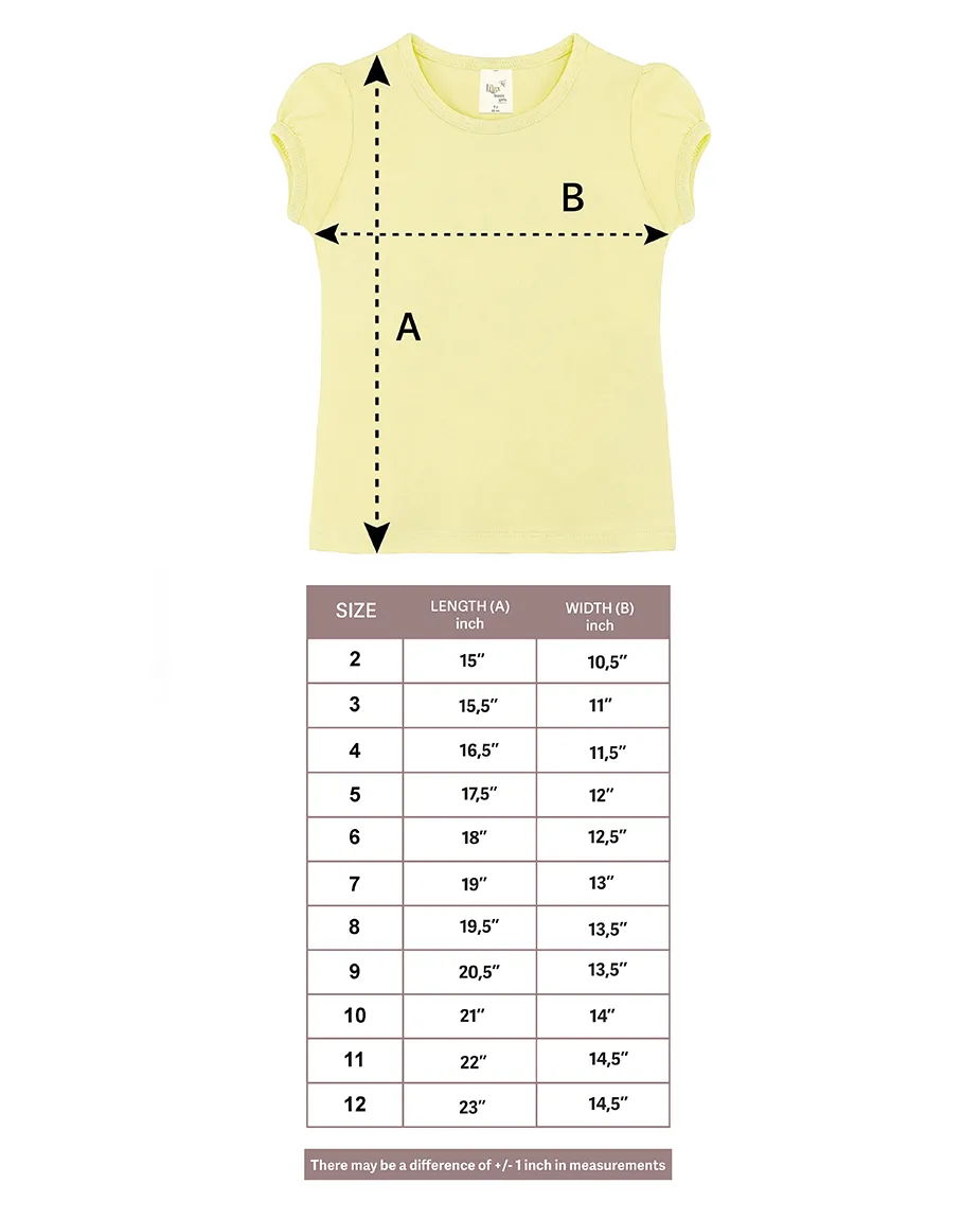 Big Girls Cotton Puff Sleeve Basic Crewneck T-Shirt