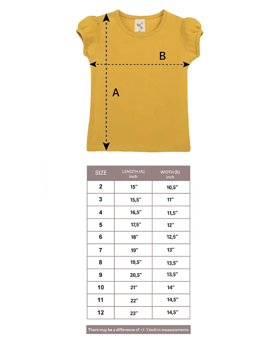 Big Girls Cotton Puff Sleeve Basic Crewneck T-Shirt