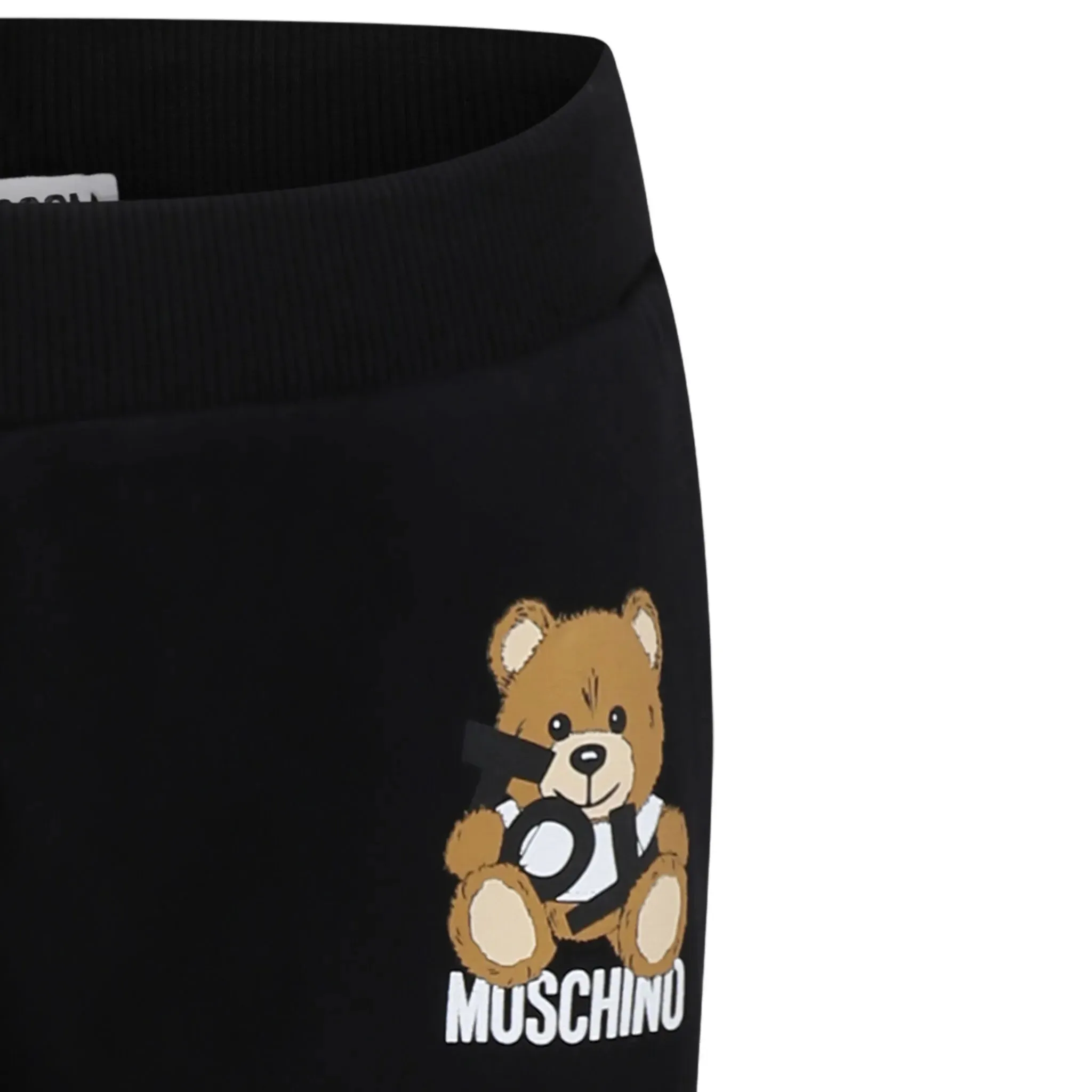 BLACK SWEATPANTS W TOY BEAR LOGO PRINT