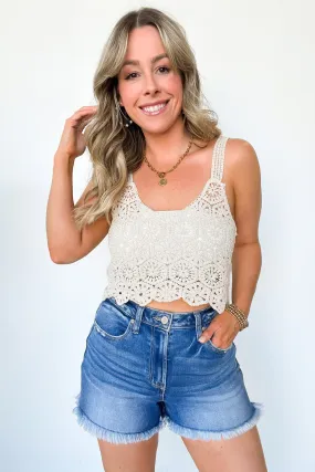 Blissful Ease Crochet Tank Top - FINAL SALE