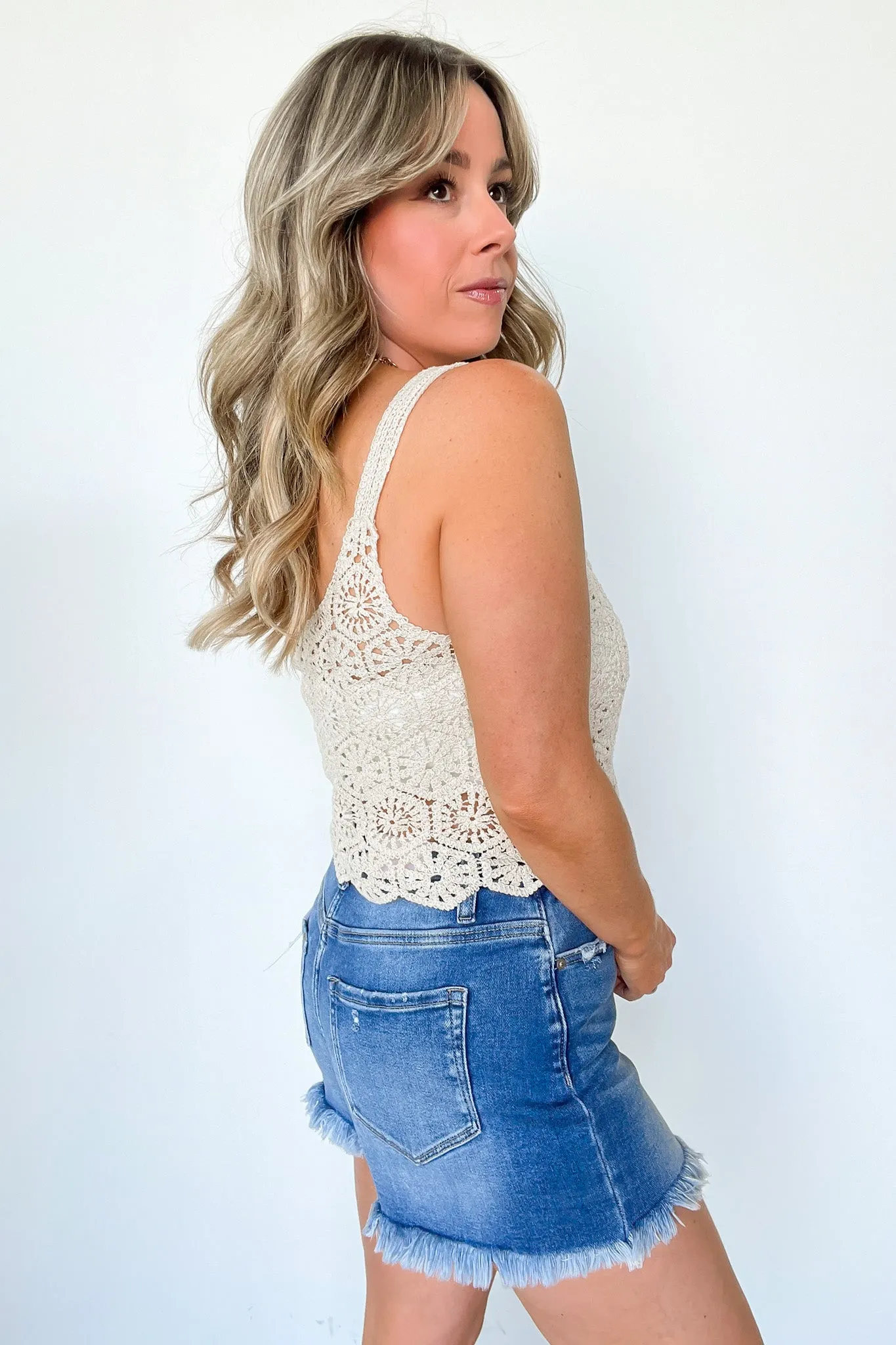 Blissful Ease Crochet Tank Top - FINAL SALE