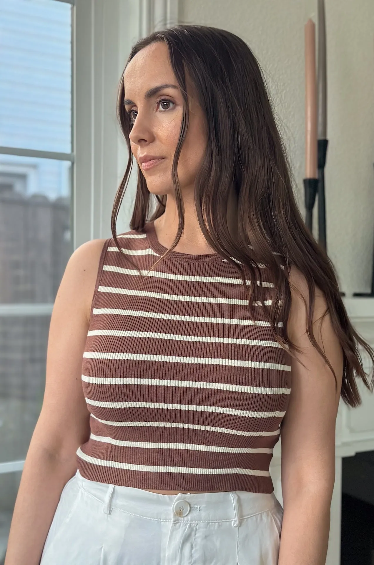 Brown Stripe Tank