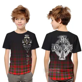 Butter Tartan Kid T-Shirt Featuring Alba Gu Brath Family Crest Celtic Inspired