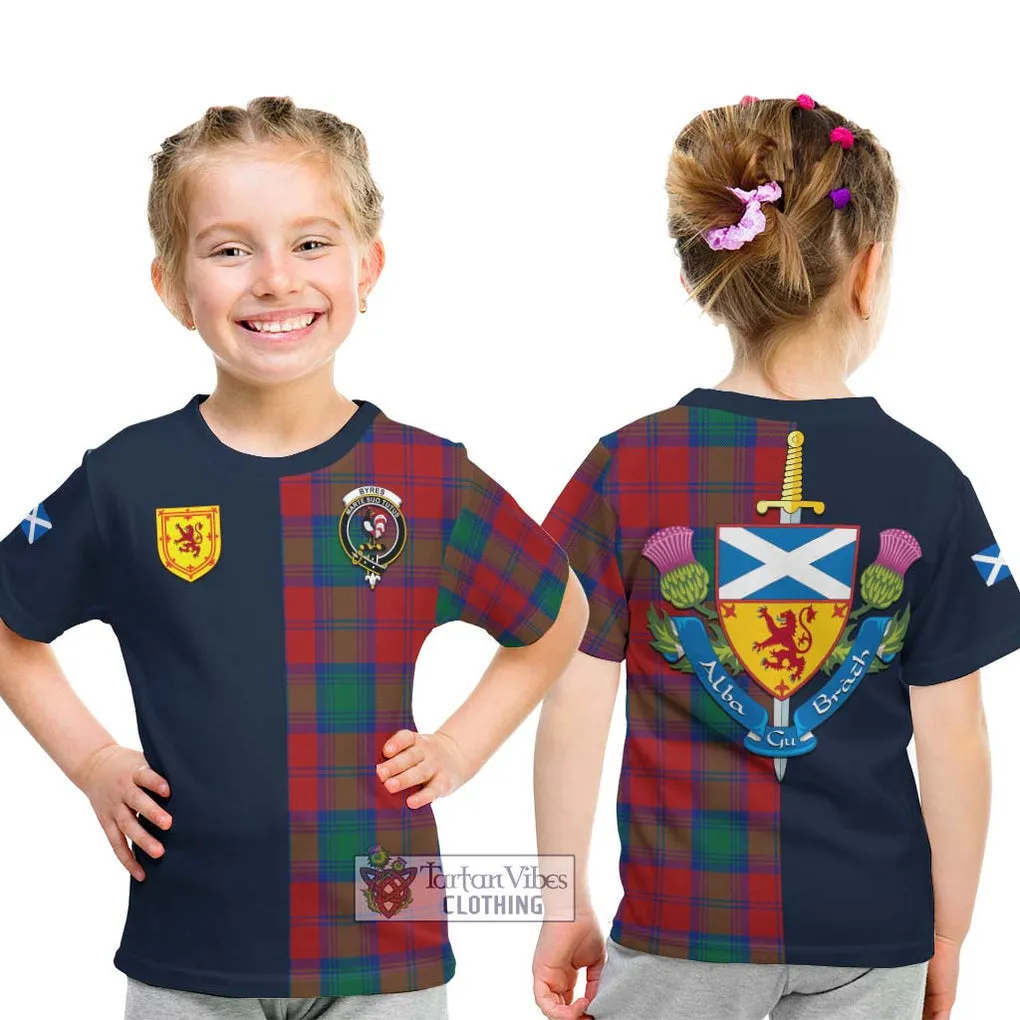 Byres (Byses) Tartan Kid T-Shirt Alba with Scottish Lion Royal Arm Half Style
