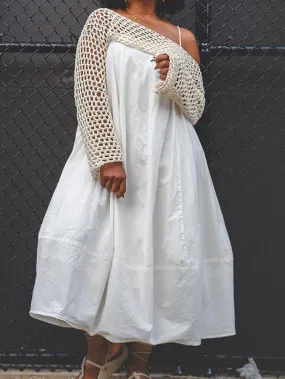 Casual Knitted Bolero And Midi Dress