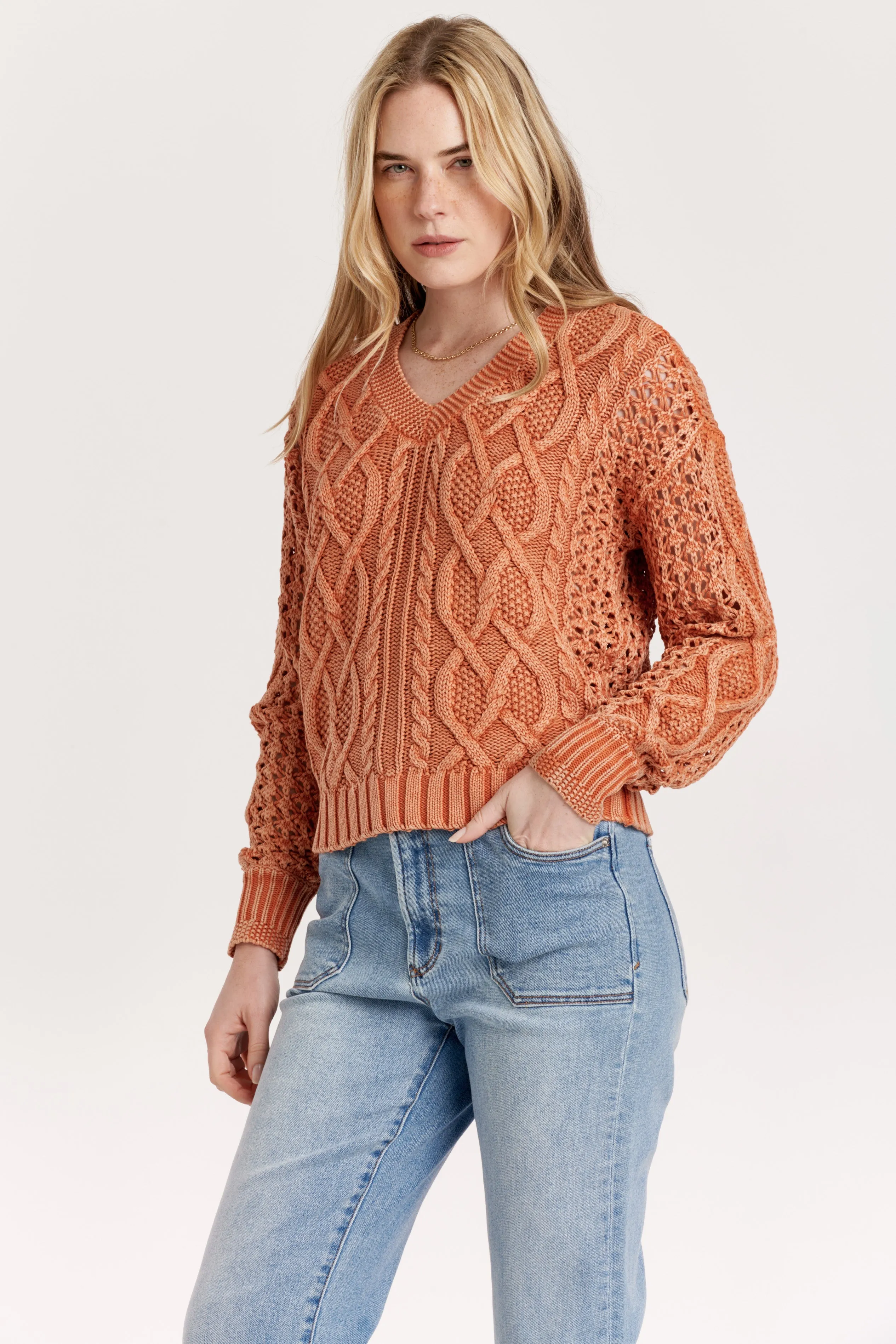 CLAUDIA SWEATER PUMPKIN ACID WASH