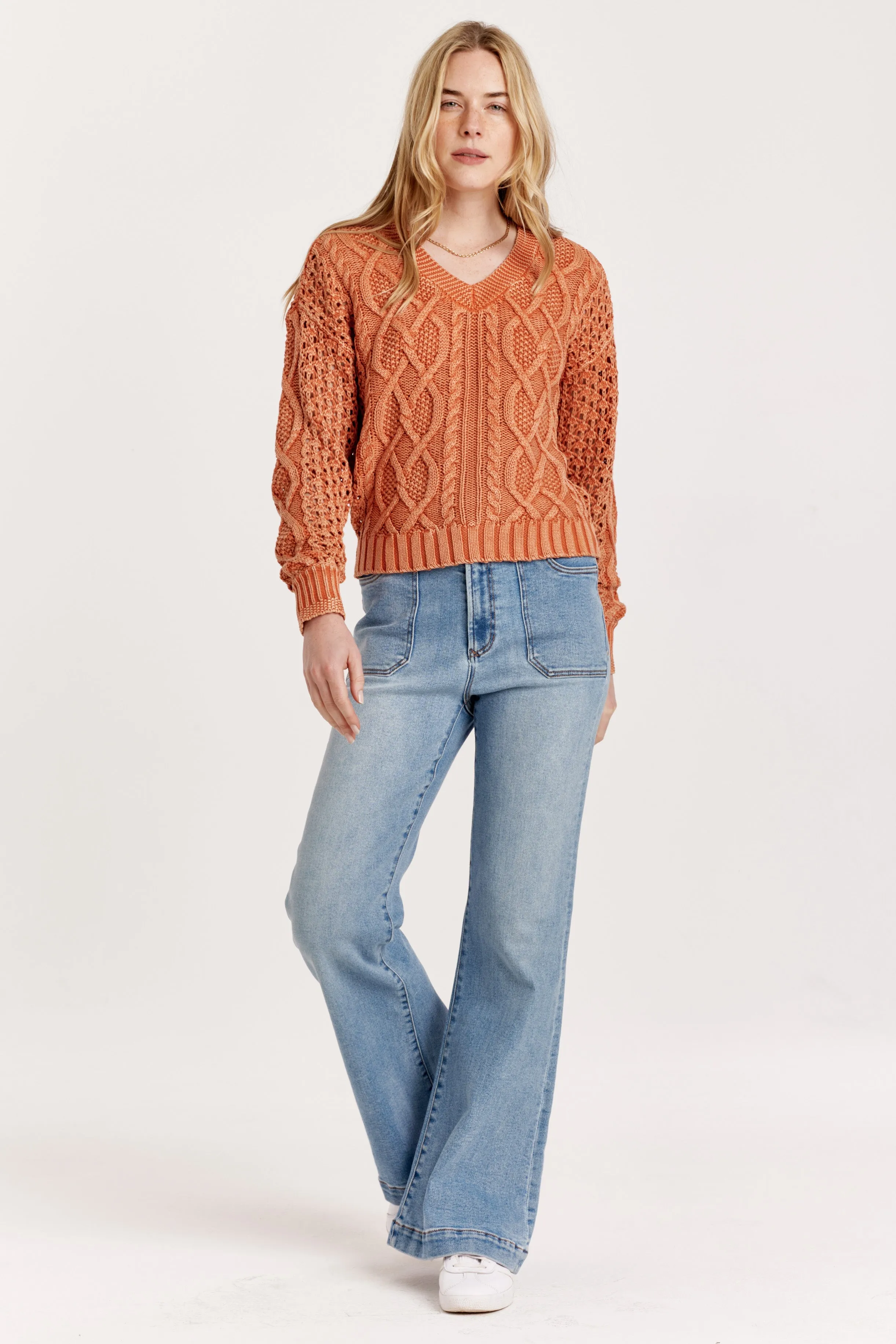 CLAUDIA SWEATER PUMPKIN ACID WASH