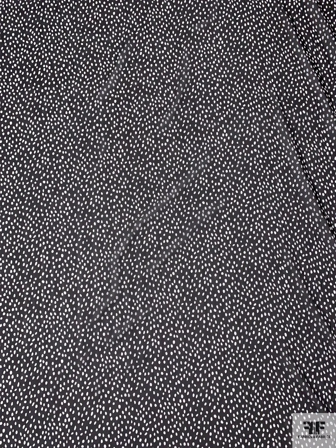 Dotted Printed Silk Chiffon - Black / White