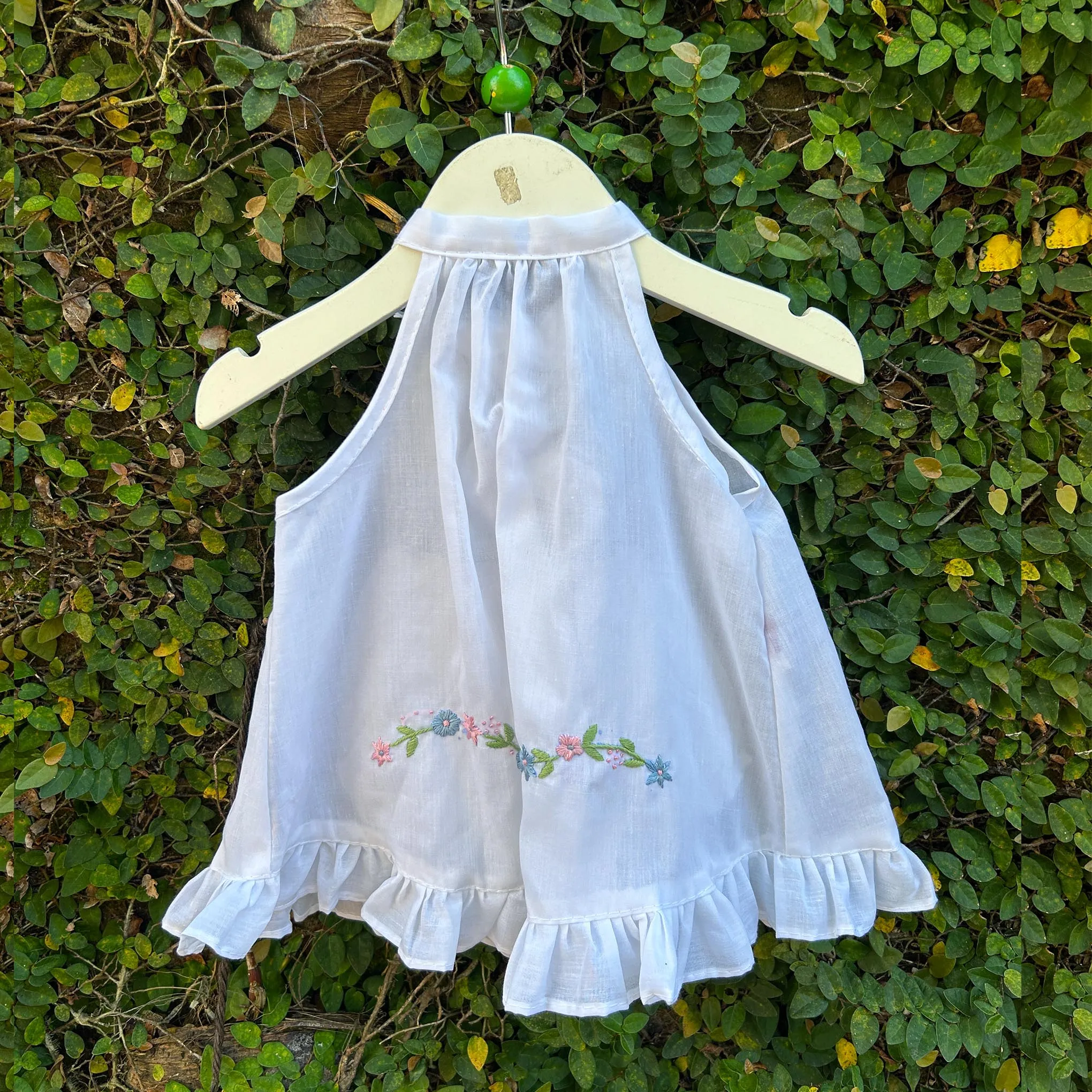 Fluffy White Embroidered Dress