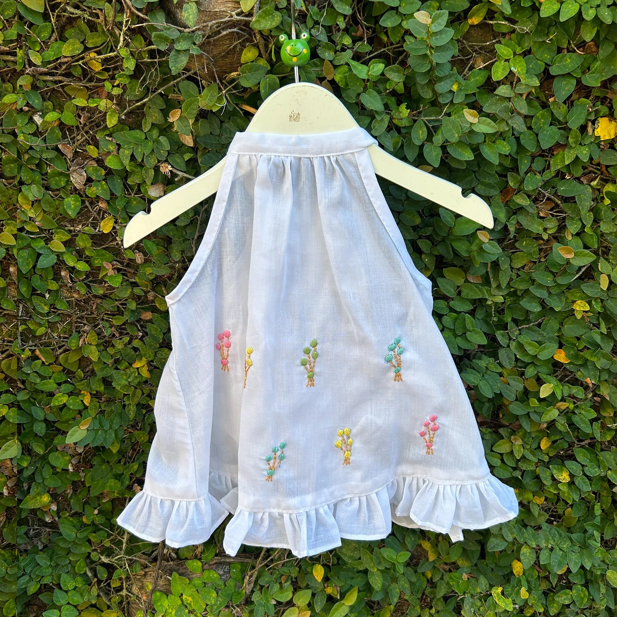 Fluffy White Embroidered Dress