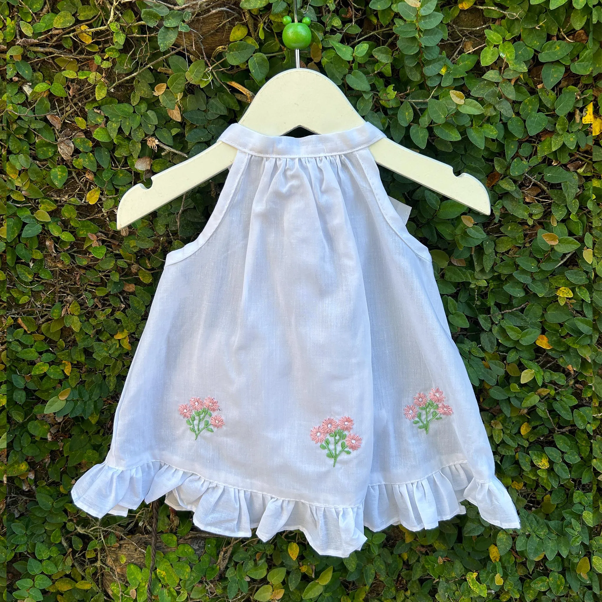 Fluffy White Embroidered Dress