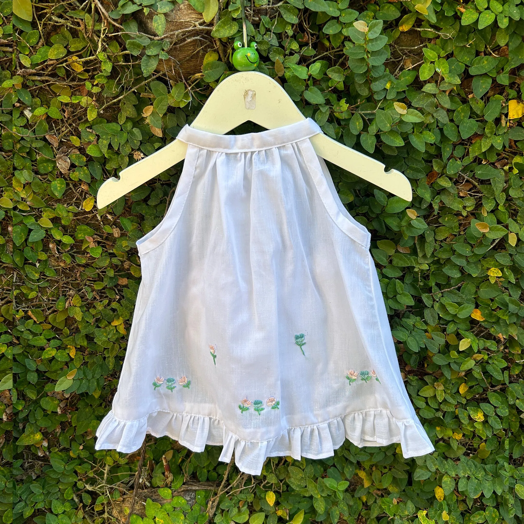 Fluffy White Embroidered Dress
