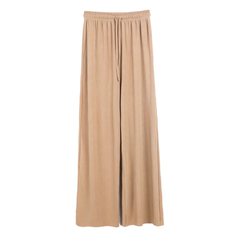 Ice Silk Wide Leg Trousers For Women
