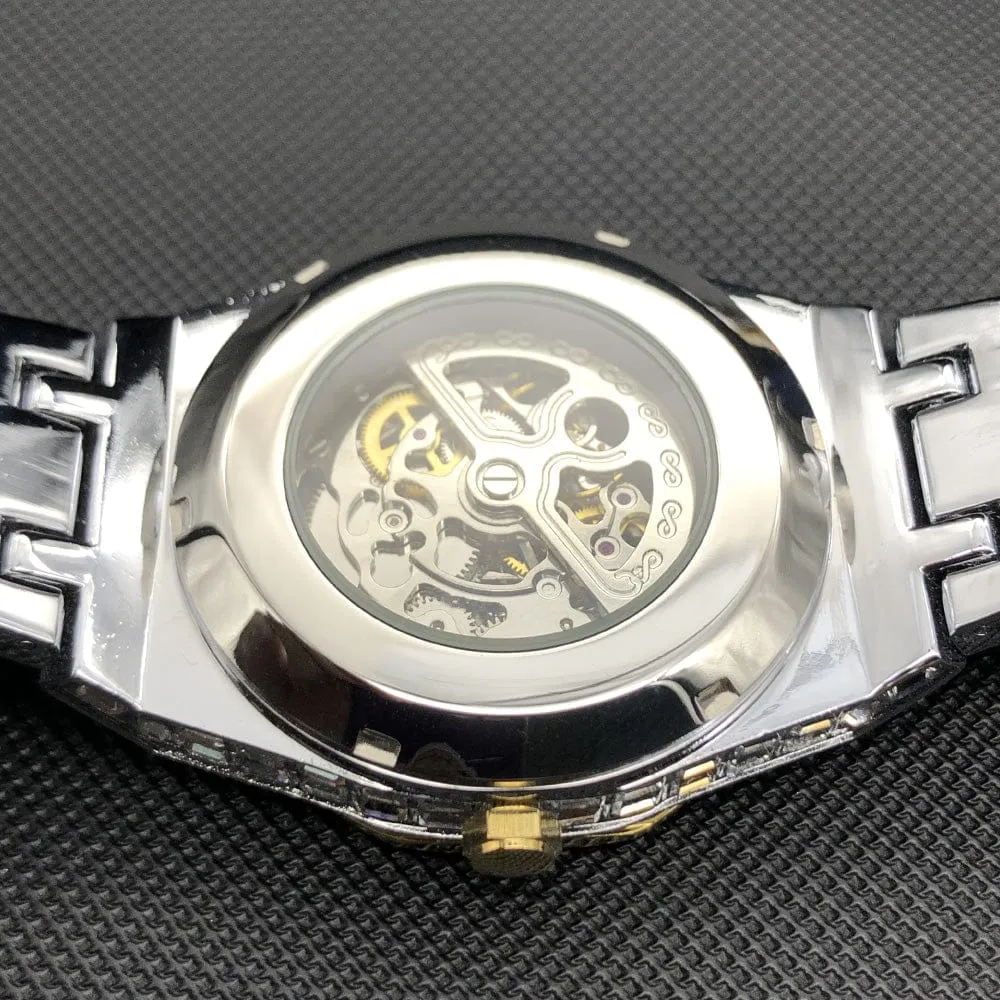 Iced Men's Mechanical Baguette Watch