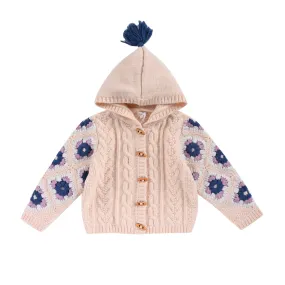 Louise Misha Cardigan Tonyla - Acrylic/Alpaca Blend Knitting - Blush