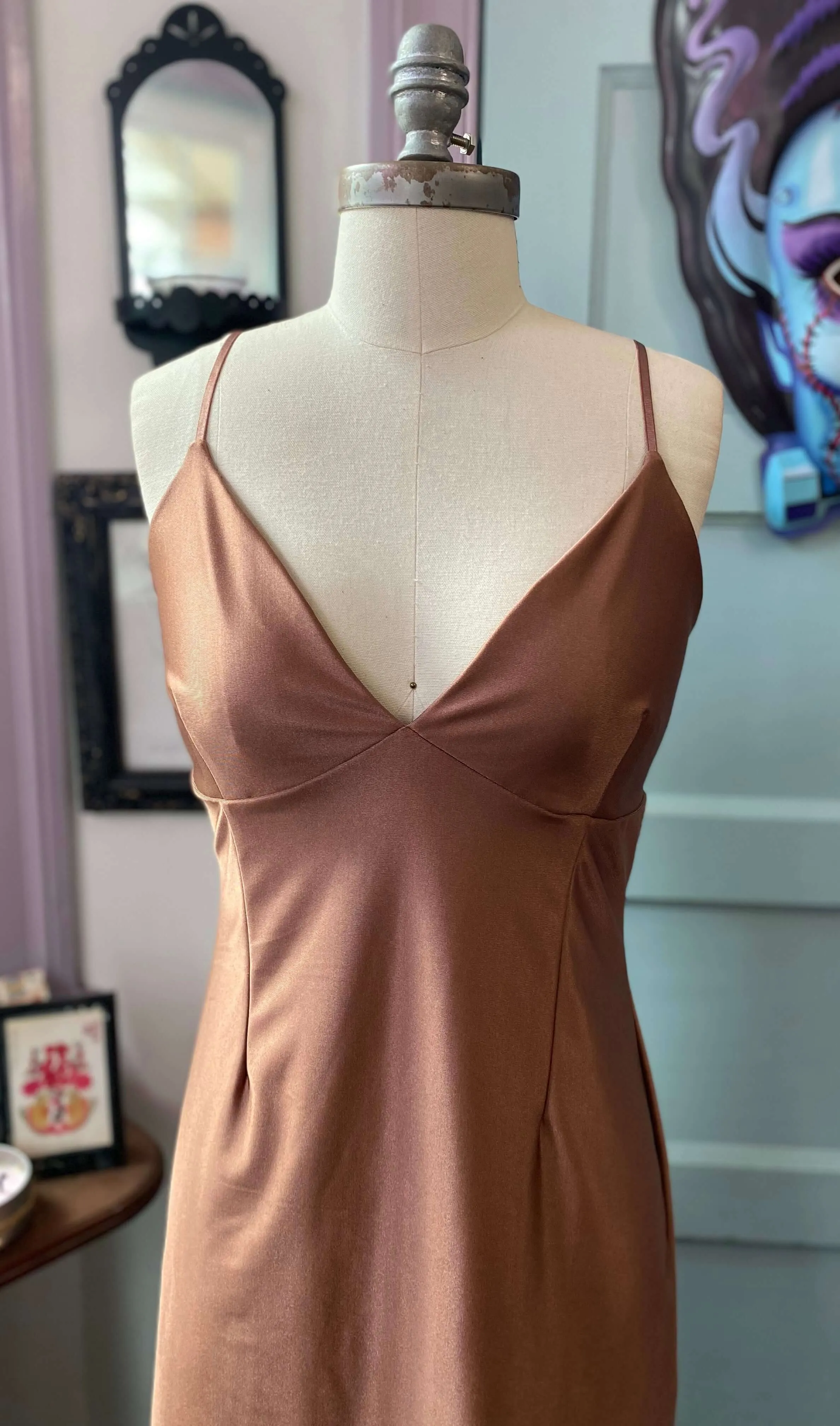Lydia slip in Metallic Copper Rose Gold