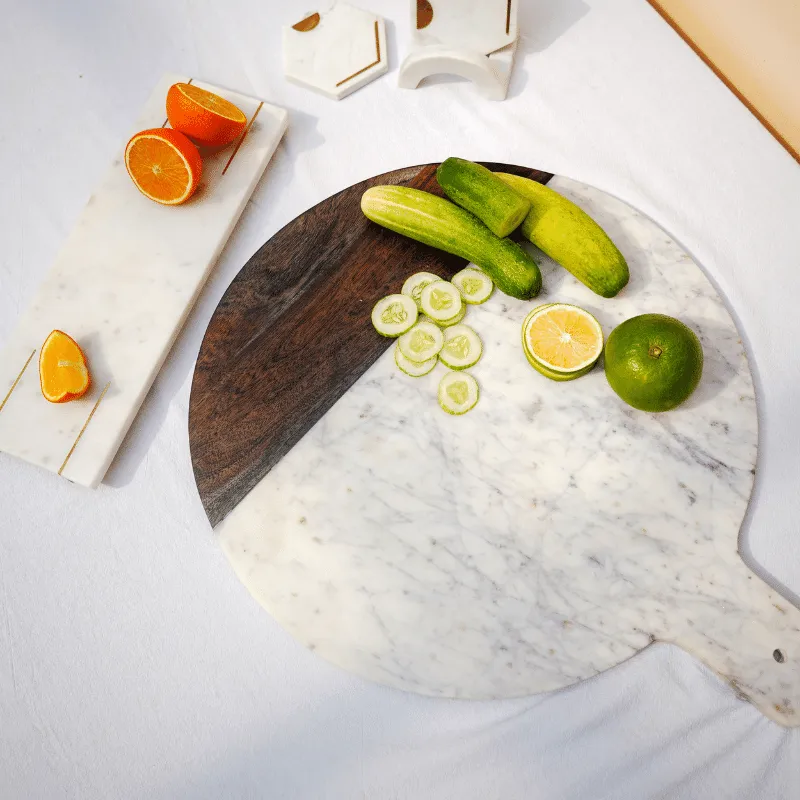 Marble and Wood XL Platter