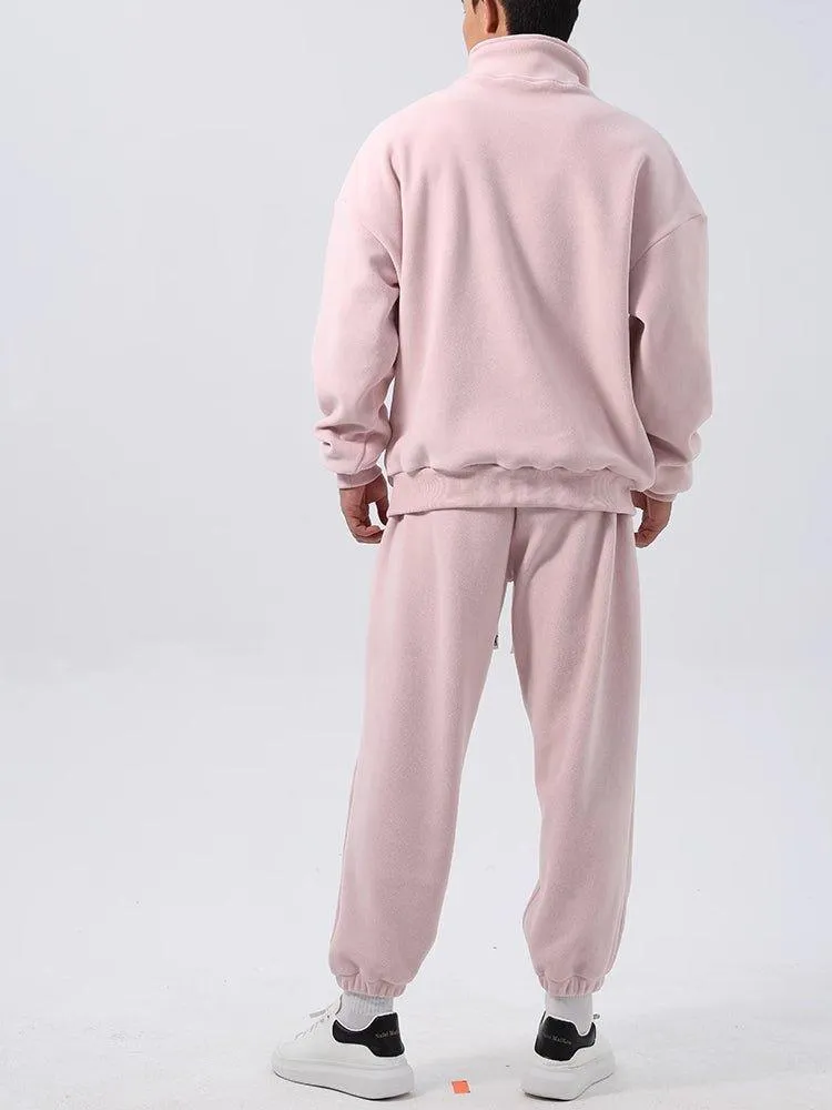 Men’s Wide Loose Fleece Sports Suit Set Sweatshirt,Sweatpants - Ultimate Comfort and Style
