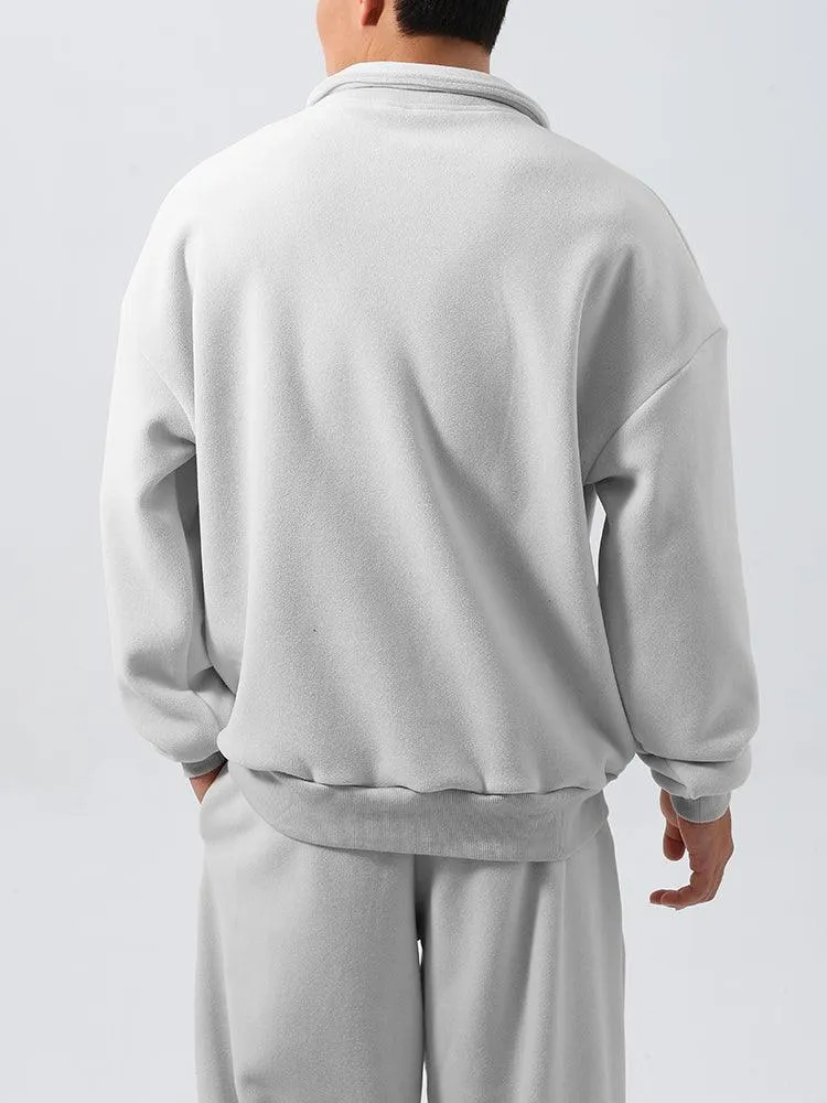 Men’s Wide Loose Fleece Sports Suit Set Sweatshirt,Sweatpants - Ultimate Comfort and Style