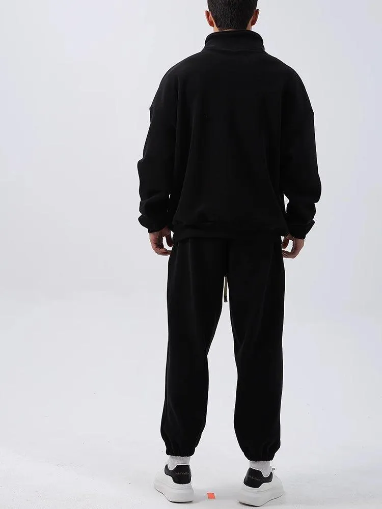 Men’s Wide Loose Fleece Sports Suit Set Sweatshirt,Sweatpants - Ultimate Comfort and Style