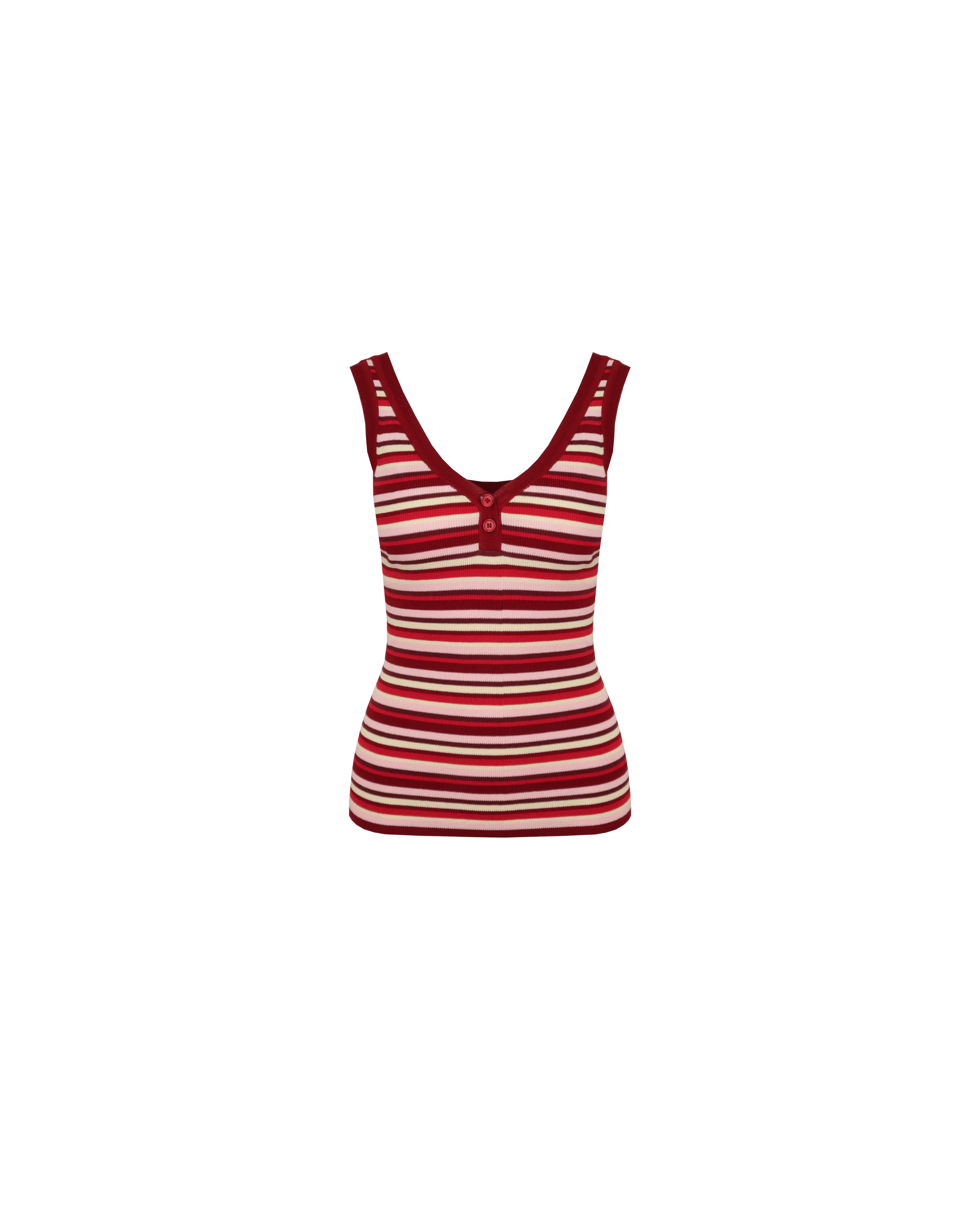 MILLA TANK BURGUNDY PINK STRIPE