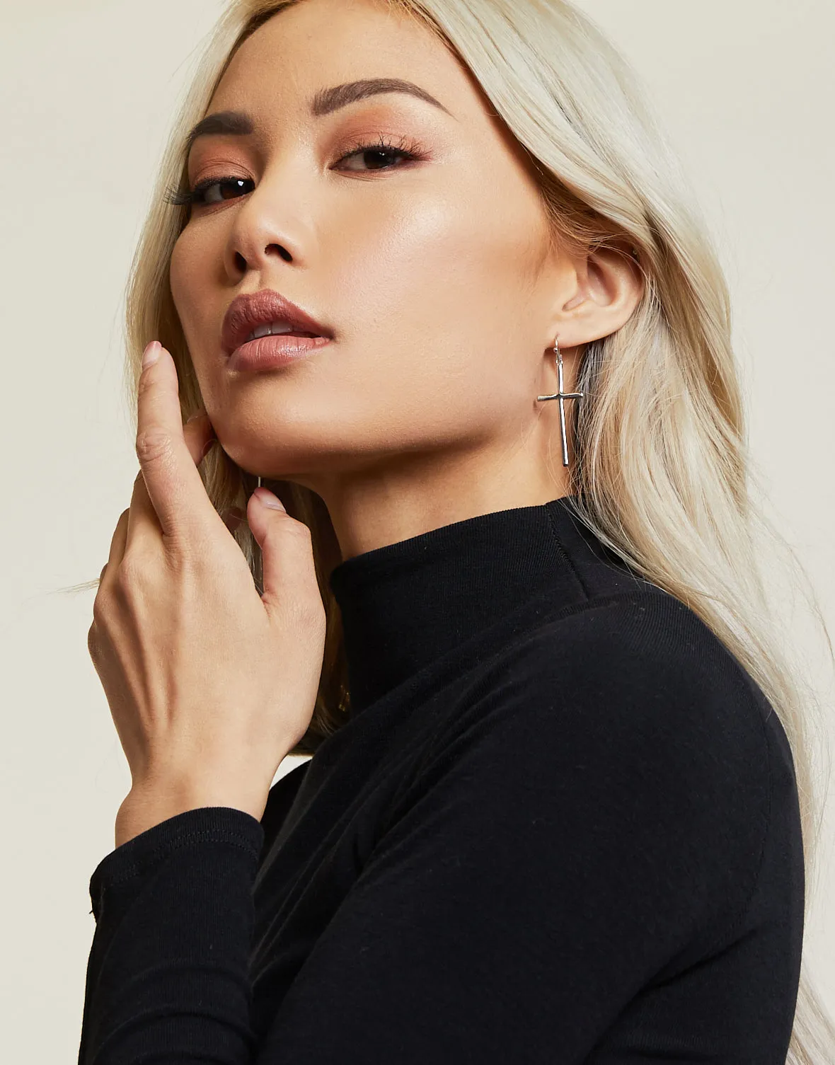 Minimal Cross Earrings