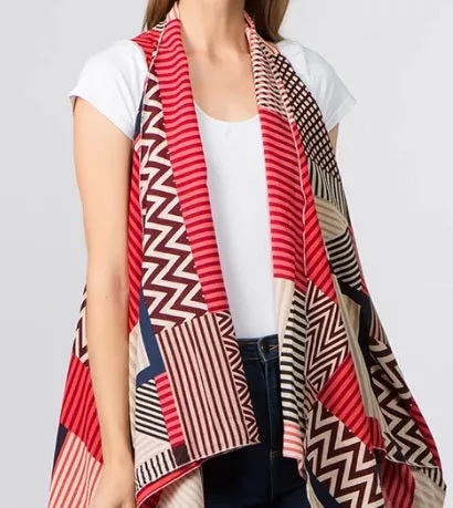 Misses  Geometric Vest Cover-Green Or Pink (Arriving In Stock: 11/22)
