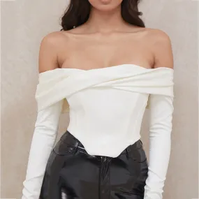 Off Shoulder One Neck Long Sleeve Top
