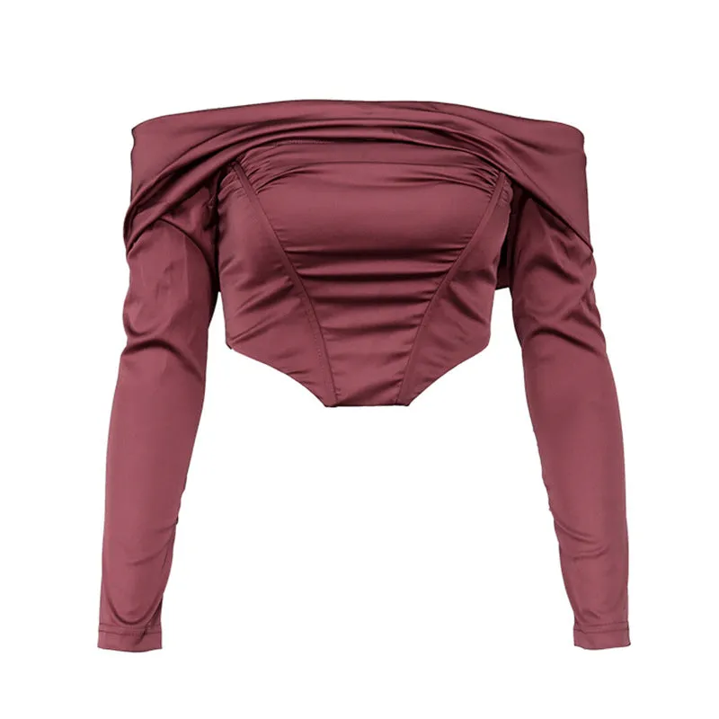 Off Shoulder One Neck Long Sleeve Top