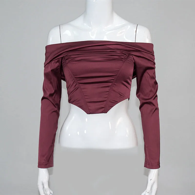 Off Shoulder One Neck Long Sleeve Top